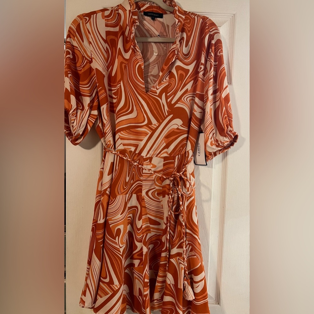 New Olivaceous fun swirl print Hailey size large dress